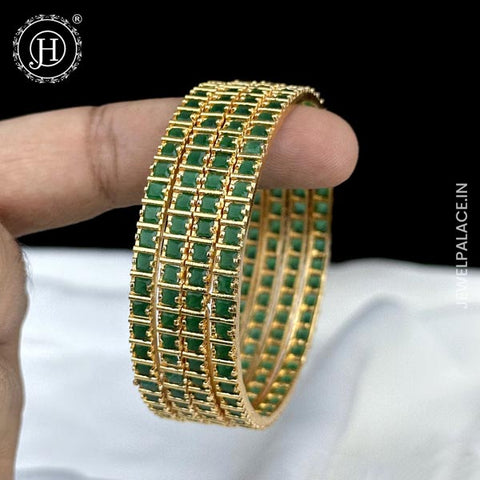 Exquisite 4 Piece AD Stone Bangle Set JH5948