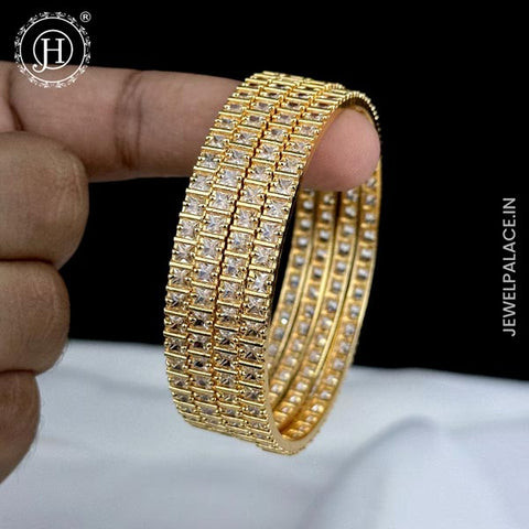 Exquisite 4 Piece AD Stone Bangle Set  JH5956