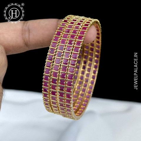 Exquisite 4 Piece AD Stone Bangle Set  JH5957