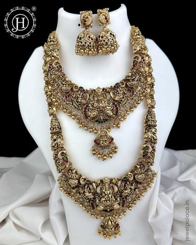 Exclusive Gold Plated South Indian Traditional Combo Jewellery Set JH5959