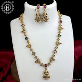 Traditional Gold Plated Kemp Stone Temple Necklace Set JH5962