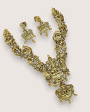 Beautiful Gold Plated Kemp Stones Temple Haram Set JH6024
