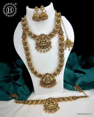 Exclusive Gold Plated South Indian Traditional Combo Jewellery Set JH6032
