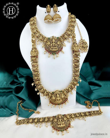 Exclusive Gold Plated South Indian Traditional Combo Jewellery Set JH6033
