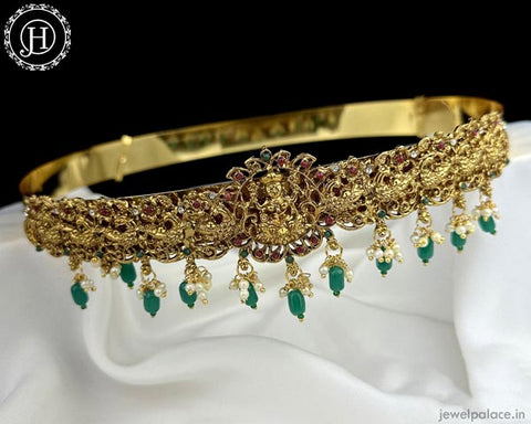 Beautiful Gold Plated Adjustable Temple Hip Belt Kamarband For Kids JH6037