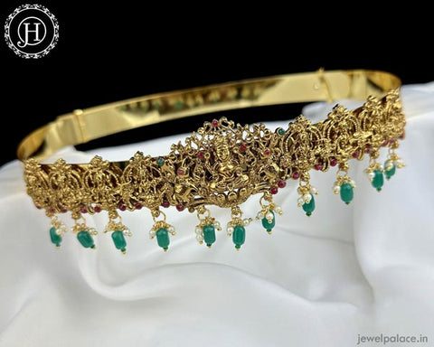 Beautiful Gold Plated Adjustable Temple Hip Belt Kamarband For Kids JH6040