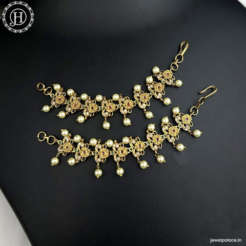 Antique Gold Plated Traditional Ear Chain Mattal JH6108