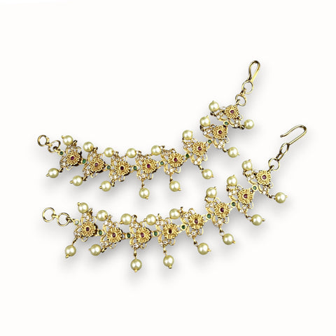 Antique Gold Plated Traditional Ear Chain Mattal JH6108