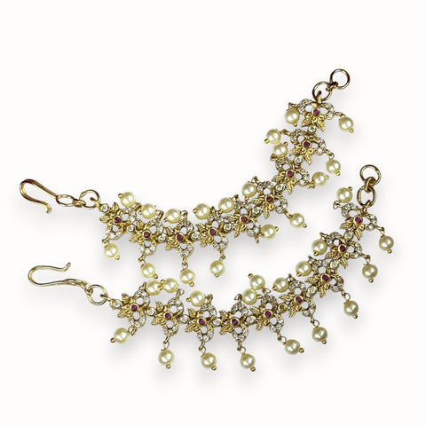 Antique Gold Plated Traditional Ear Chain Mattal JH6112