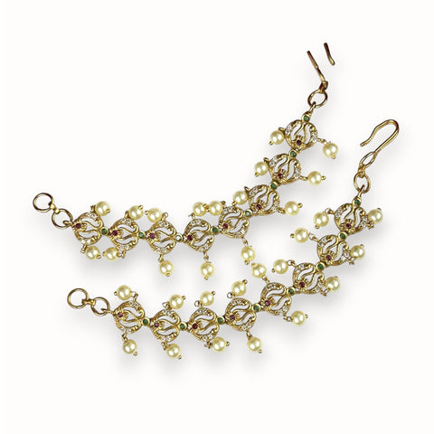 Antique Gold Plated Traditional Ear Chain Mattal JH6120