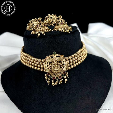 Trendy Antique Gold Plated Traditional Necklace Set JH6194