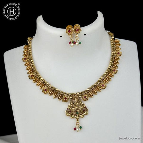 Elegant Antique Gold Finish Necklace Set JH6211
