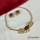 Elegant Antique Gold Finish Necklace Set JH6222