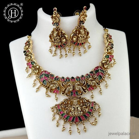 Elegant Antique Gold Finish Necklace Set JH6224