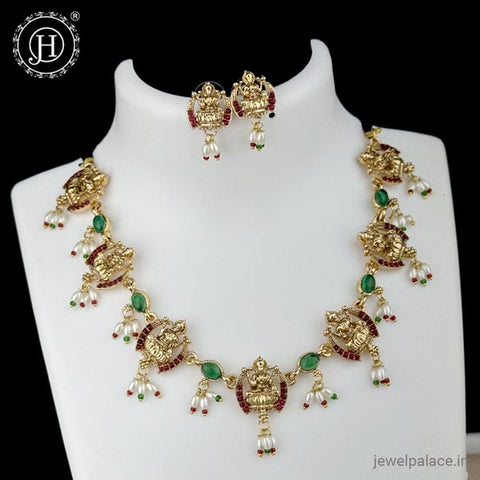 Elegant Antique Gold Finish Necklace Set JH6227