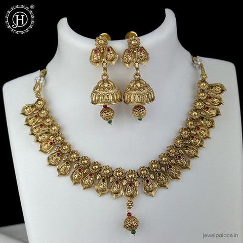 Elegant Antique Gold Finish Necklace Set JH6230