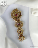 Exclusive Gold Plated Kemps Stone Pearls Traditional Jadai Billai JH6242