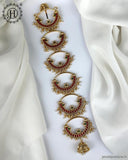 Exclusive Gold Plated Kemps Stone Pearls Traditional Jadai Billai JH6248