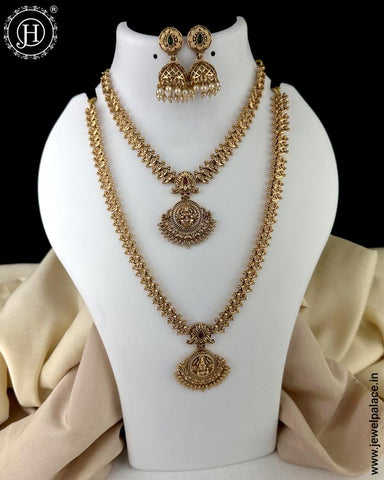 Exclusive Gold Finish Temple Combo Jewelry Set JH6253