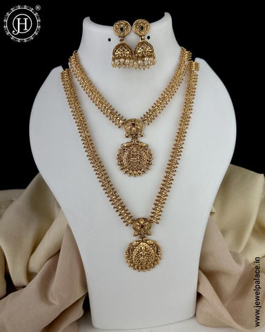 Exclusive Gold Finish Temple Combo Jewelry Set JH6256