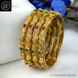 Exclusive Gold Plated Kemp Stone Temple Bangles JH6291
