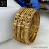 Exclusive Gold Plated Kemp Stone Temple Bangles JH6298