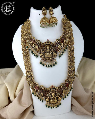 Trendy Antique Gold Kemp Stone Combo Jewelry Set JH6318