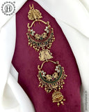 Elegant Gold Plated Kemps Stone Pearls Traditional Jadai Billai JH6350
