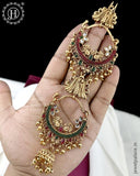 Elegant Gold Plated Kemps Stone Pearls Traditional Jadai Billai JH6350