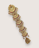 Elegant Gold Plated Kemps Stone Pearls Traditional Jadai Billai JH6357