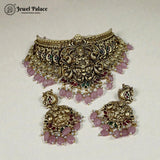 Antique Gold Plated Kemp Stone Temple Choker Set JH6371