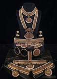 Authentic Bharatanatyam Jewelry Set Traditional Gold Plated Temple Dance Accessories JH6507