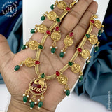 Beautiful Gold Finish Kemp Stone Laxmi Coins Necklace JH6548