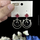 Elegant Silver Plated Cubic Zirconia Studded Drop Earrings