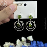 Elegant Silver Plated Cubic Zirconia Studded Drop Earrings