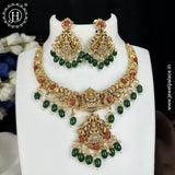 Beautiful Gold Plated Kemp Stone Laxmi Design Necklace Set JH6570