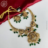 Beautiful Gold Plated Kemp Stone Laxmi Design Necklace Set JH6571