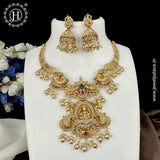 Beautiful Gold Plated Kemp Stone Laxmi Design Necklace Set JH6571