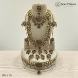 Ornate gold jewelry set on a mannequin bust with 'Jewel Palace' branding.