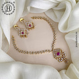 Elegant Gold Finish AD Stone Premium Quality Necklace