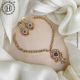 Elegant Gold Finish AD Stone Premium Quality Necklace