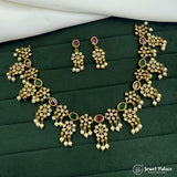 Sparkling Gold Plated Premium Quality Floral Motif Necklace