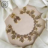 Sparkling Gold Plated Premium Quality Floral Motif Necklace