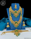 Beautiful Gold Plated Laxmi Design Traditional Semi Bridal Jewellery Set
