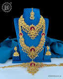 Beautiful Gold Plated Laxmi Design Traditional Semi Bridal Jewellery Set