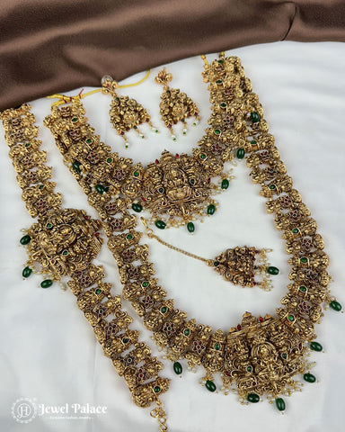 Elegant Gold Plated Semi Bridal Traditional Jewellery Set