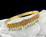 Charming Gold Plated Temple Hip Belt for Little Girls Adjustable Festive Wear