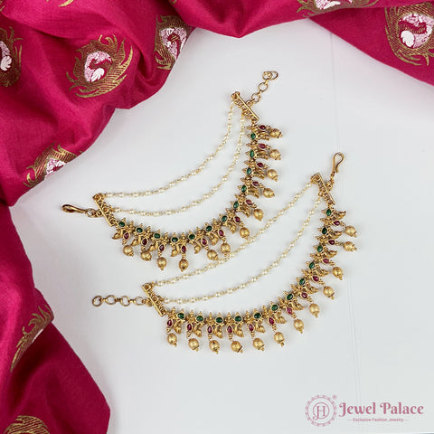 Traditional Gold Finish Brass Mattal with Kemp Stones