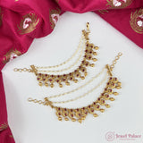 South Indian Bridal Brass Mattal with Kemp Stones and Gold Coating