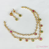 Beautiful Gold Plated AD Stone Premium Necklace